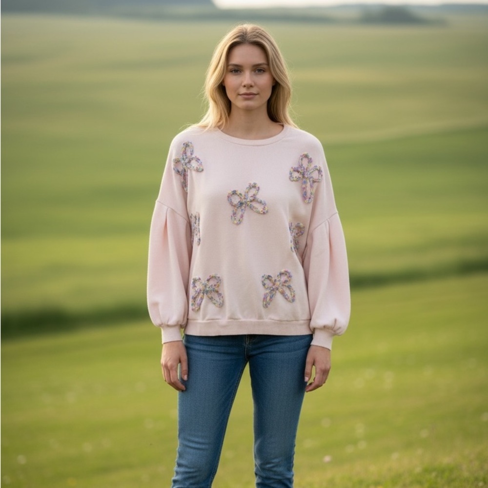 House of Halle Pink Sweatshirt, Size Med, NWOT